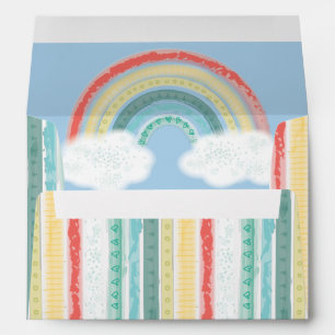 Rainbow Baby Shower Blue Boy Envelope