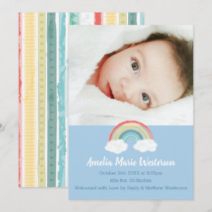 Rainbow Baby Shower Blue Boy Invitation