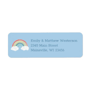 Rainbow Baby Shower Blue Boy Label