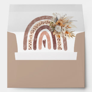 Rainbow Baby Shower Boho Floral Envelope