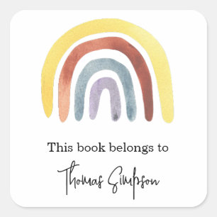 Rainbow - baby shower bookplate