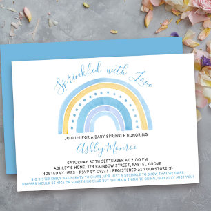 Rainbow Baby Shower Boy Baby Sprinkle Invitation