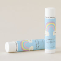 Rainbow Baby Shower Cute Kawaii Blue Boy Lip Balm