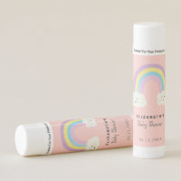 Rainbow Baby Shower Cute Kawaii Pink Girl Lip Balm