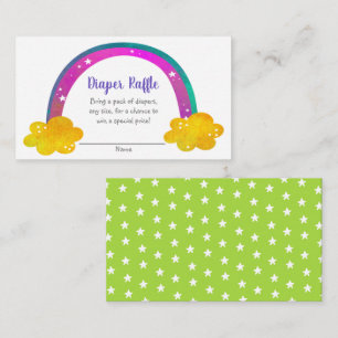 Rainbow Baby Shower Diaper Raffle Boho Modern Cute Enclosure Card
