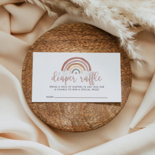 Rainbow Baby Shower Diaper Raffle Ticket Enclosure Card