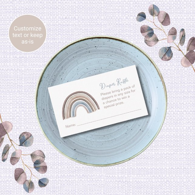 Rainbow Baby Shower Diaper Raffle Tickets Enclosure Card (Creator Uploaded)