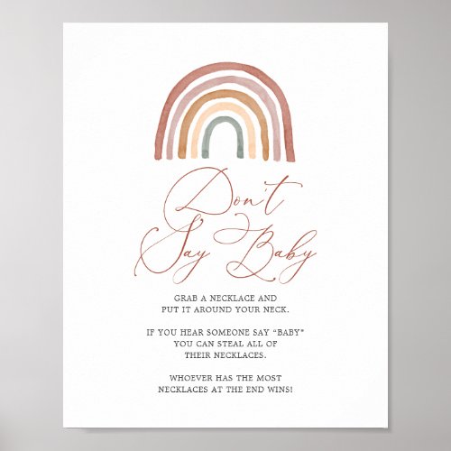 Rainbow Baby Shower Dont Say Baby Sign