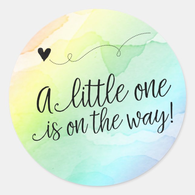 Rainbow Baby Shower Envelope Seal Favor Tag (Front)
