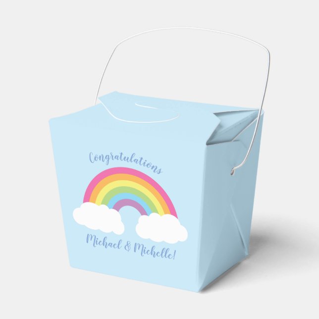 Rainbow Baby Shower  Favor Boxes (Front Side)