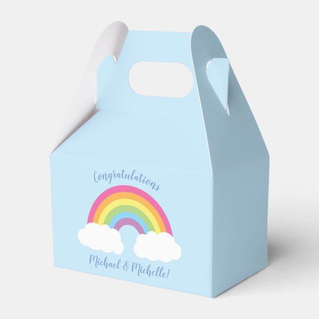 Rainbow Baby Shower Favor Boxes (Front Side)