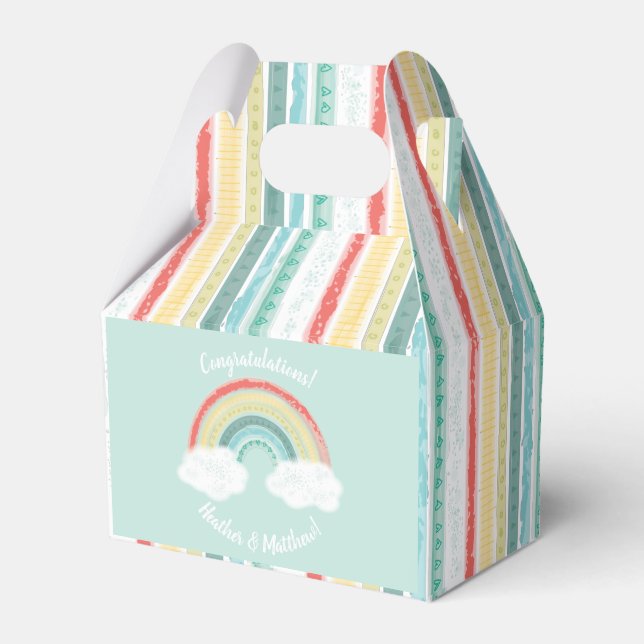 Rainbow Baby Shower Favor Boxes (Front Side)