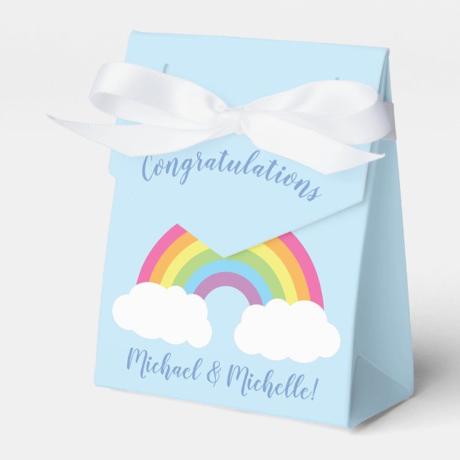 Rainbow Baby Shower Favor Boxes (Front Side)