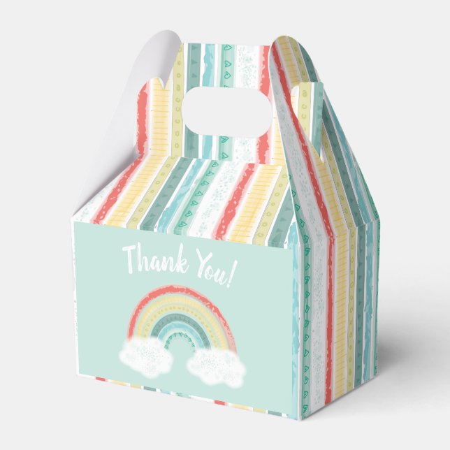 Rainbow Baby Shower Favor Boxes (Front Side)