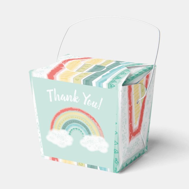Rainbow Baby Shower Favor Boxes (Front Side)