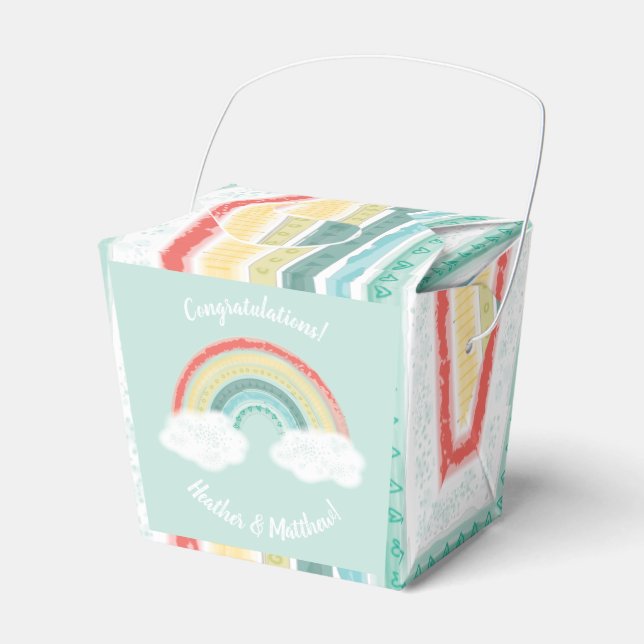 Rainbow Baby Shower Favor Boxes (Front Side)