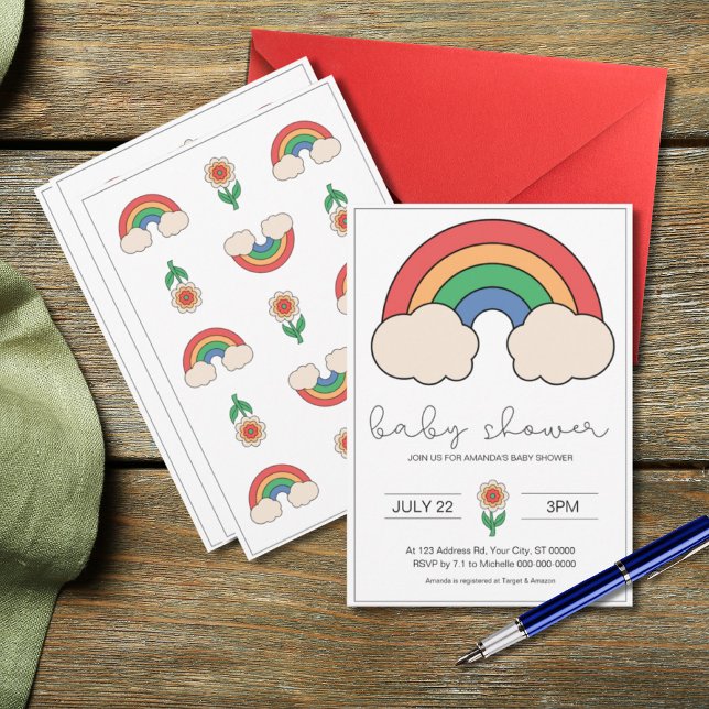 Rainbow Baby Shower, Gender Neutral  Invitation (Creator Uploaded)