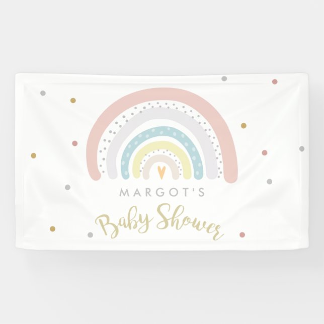 Rainbow Baby Shower Gender Neutral Rainbow Welcome Banner (Horizontal)