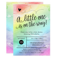 Rainbow Baby Shower, Gender Neutral Watercolor Invitation