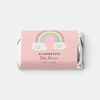 Rainbow Baby Shower Girl Pink Whimsical Cute  Hershey's Miniatures by KristineLeeDesigns at Zazzle