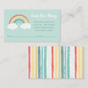 Rainbow Baby Shower Guessing Game Enclosure Card