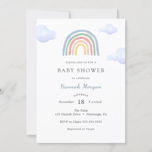 Rainbow Baby Shower invitation | Zazzle