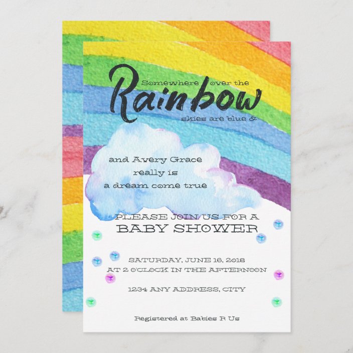 Rainbow Baby Shower Invitation Zazzle