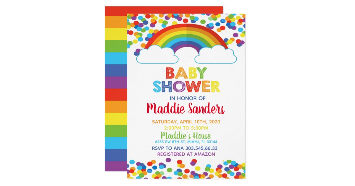 Rainbow Baby Shower Invitation