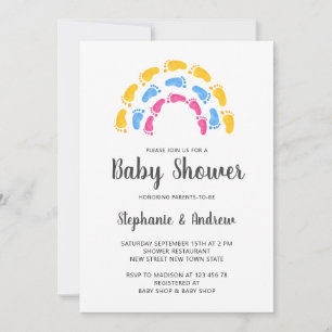 Rainbow Baby Shower Invitation