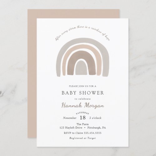 Rainbow Baby Shower invitation