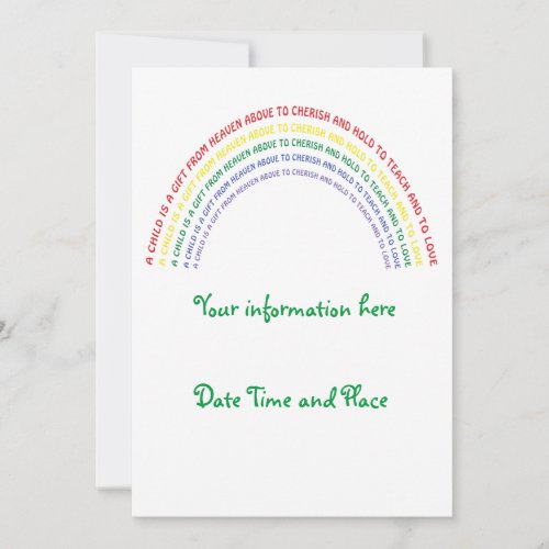 Rainbow Baby Shower Invitation