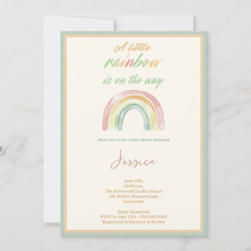 Rainbow Baby Shower Invitation