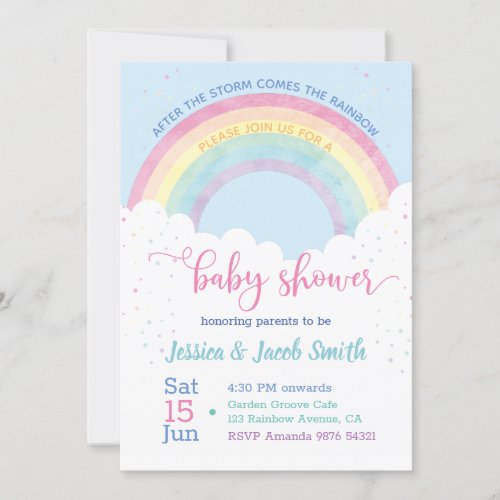 Rainbow Baby Shower Invitation