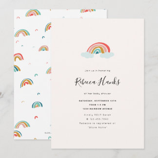 Rainbow Baby Shower Invitation