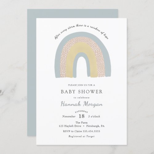 Rainbow Baby Shower invitation