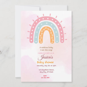 Rainbow Baby Shower Invitation