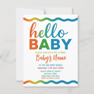 Rainbow baby shower invitation personalized invite