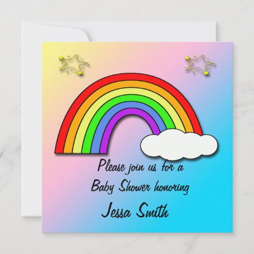 Rainbow Baby Shower Invitations