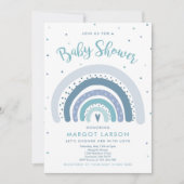 Rainbow Baby Shower Invite Muted Pastel Rainbow (Front)