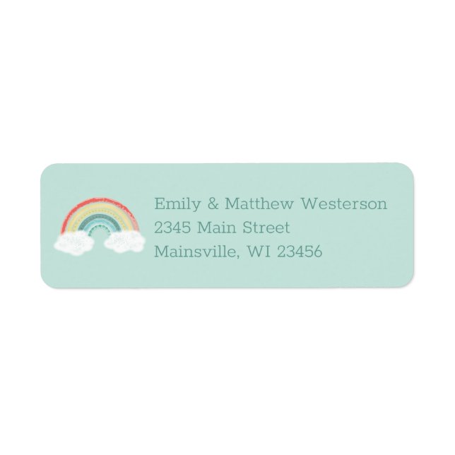 Rainbow Baby Shower Label (Front)
