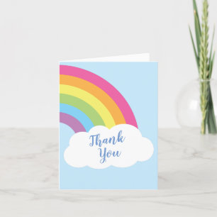 Rainbow Baby Shower Letterpress Thank You Card