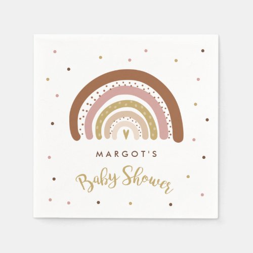 Rainbow Baby Shower Muted Pastel Rainbow Paper Napkins