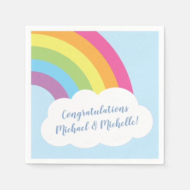 Rainbow Baby Shower Napkins (Front)