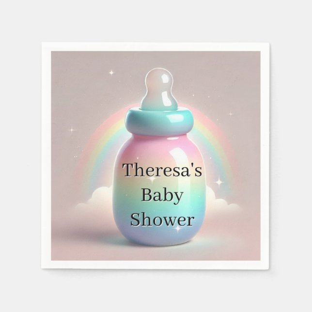 Rainbow Baby Shower Napkins (Front)