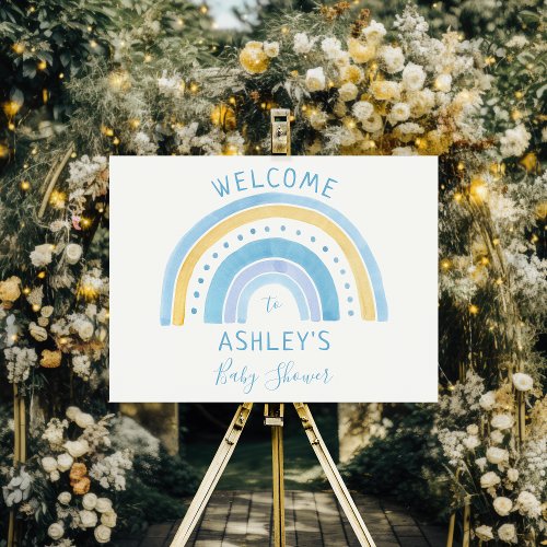 Rainbow Baby Shower Paster Watercolor Welcome Foam Board