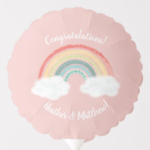 Rainbow Baby Shower Pink Balloon