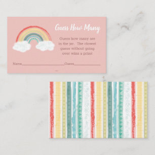 Rainbow Baby Shower Pink Enclosure Card