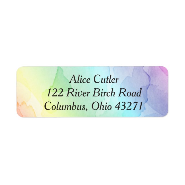 Rainbow Baby Shower Return Address Label (Front)