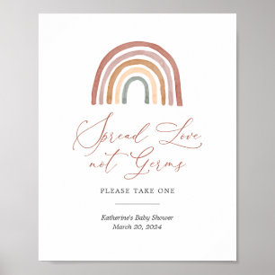 Rainbow Baby Shower Sanitizing Station Sign