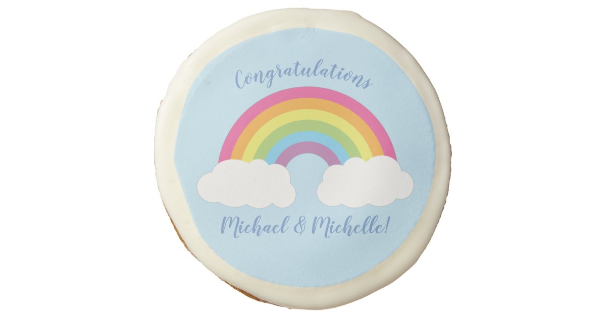 Rainbow Baby Shower Sugar Cookie | Zazzle